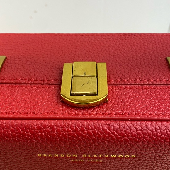 Brandon Blackwood New York Pebbled Red Leather Satchel The Luxury Trunk - Picture 7 of 10